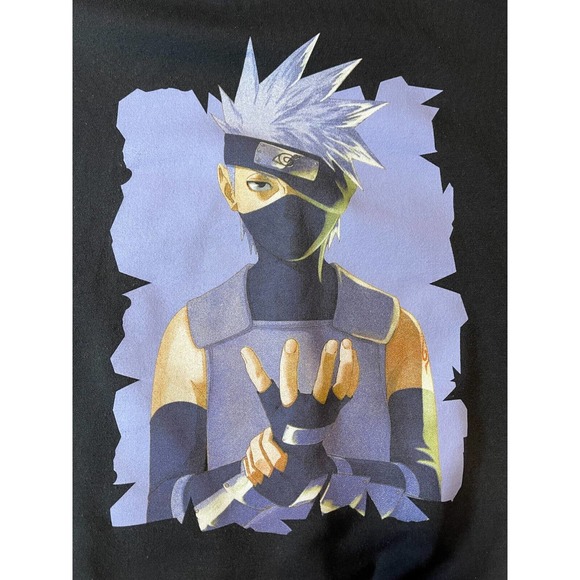 Naruto Shippuden Naruto HaTake Kakashi 20th Anniversary Black Hoodie Sz M - Picture 11 of 13